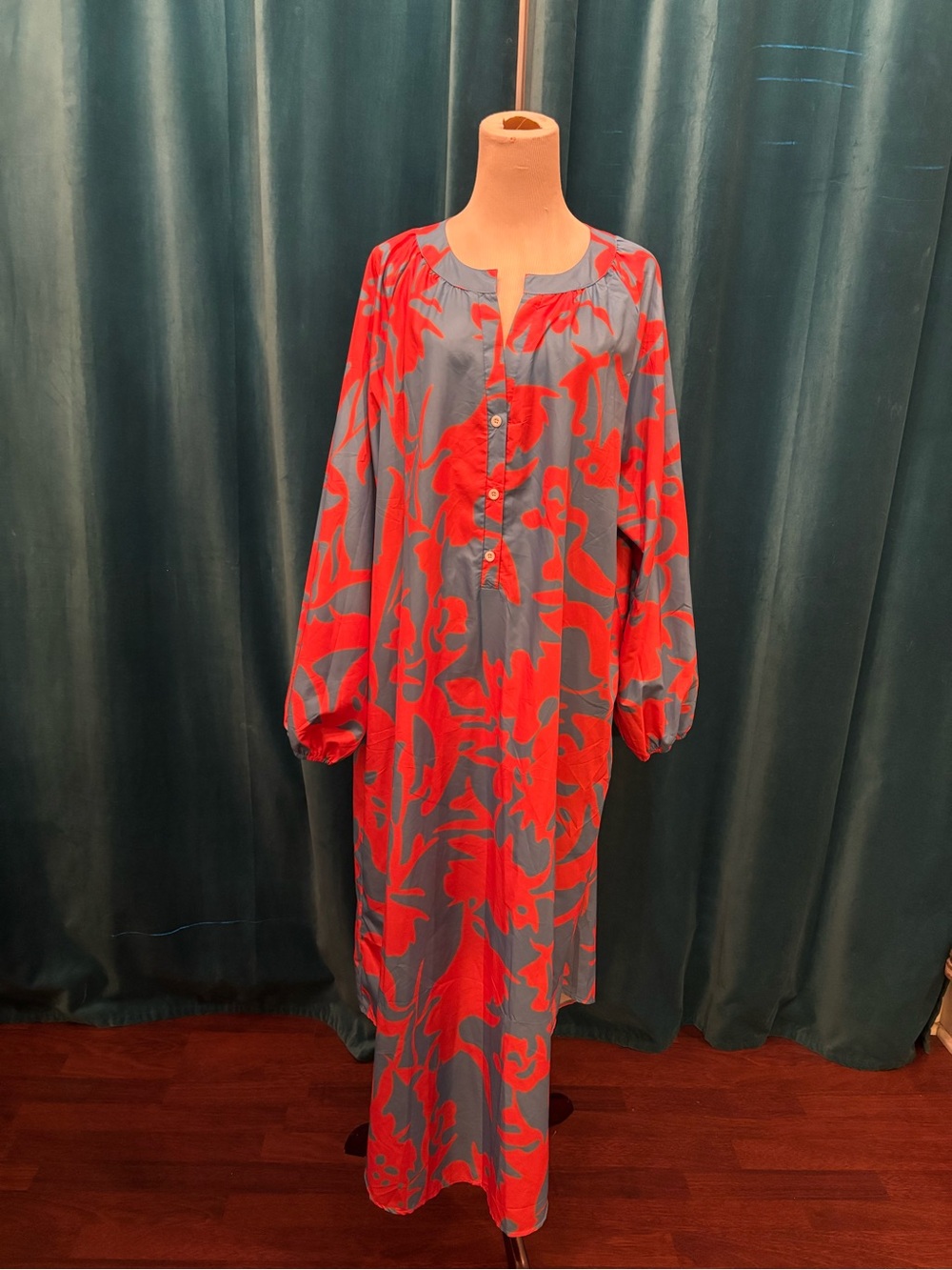 Bold Red Floral Print Maxi Dress